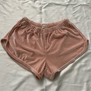 Brandy Melville John Galt Pink Velvet Dolphin Short Shorts, OS